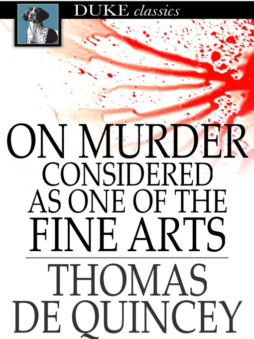Cover of On Murder Considered as One of the Fine Arts